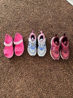 Girls nikes and crocs